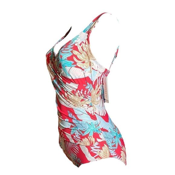 Jantzen Print Surplice Maillot One- Piece Swimsuit - Picture 4 of 6